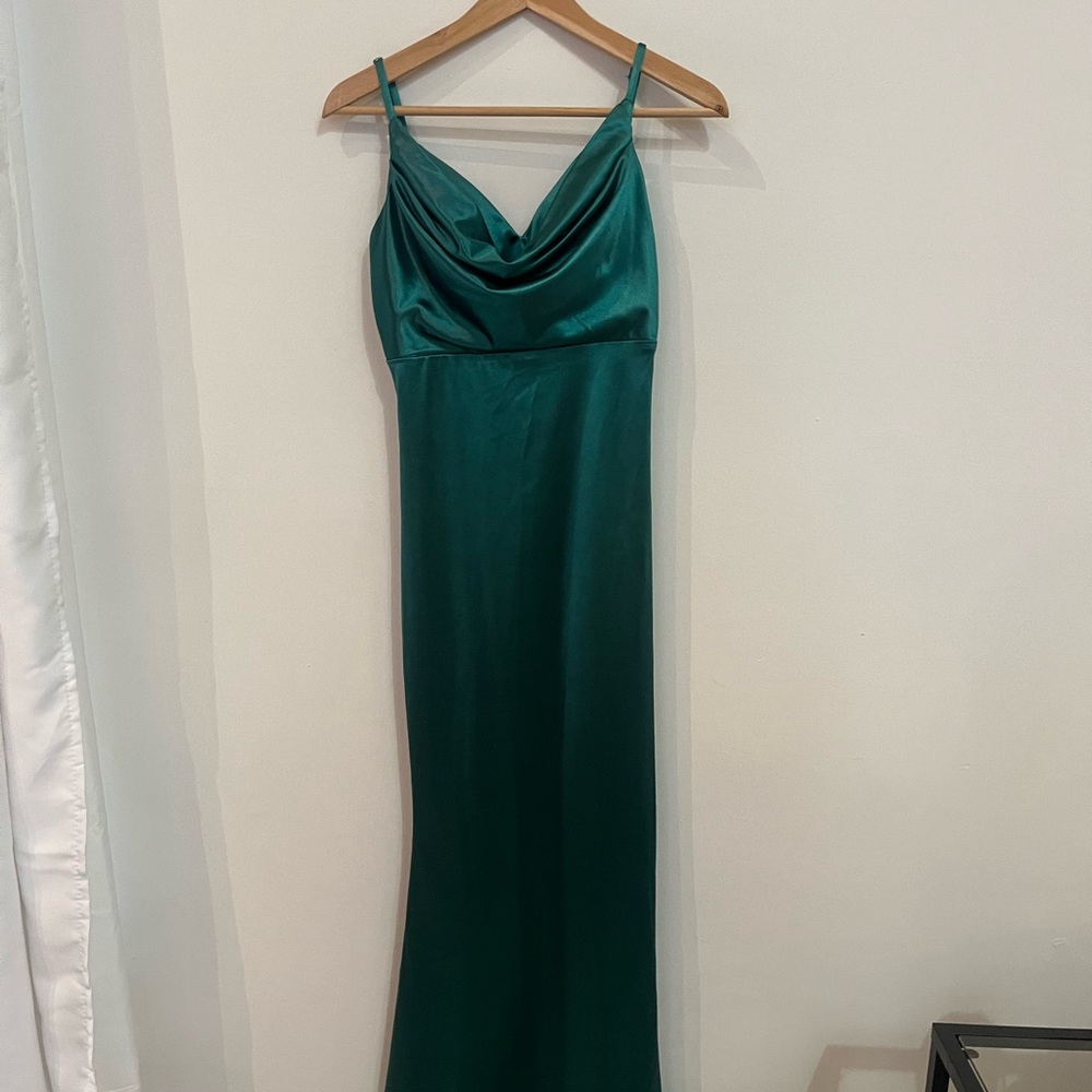 Hello Molly Teal Satin Maxi Dress